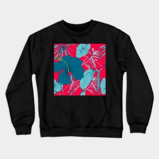 Tropical exotic flowers and leaves Crewneck Sweatshirt
